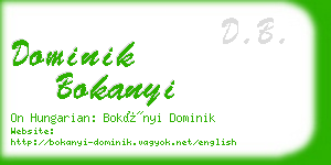 dominik bokanyi business card